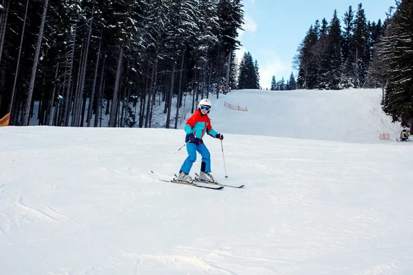 Enfants Enfants Heureux Ski Hiver Ensemble Vacances Famille — Photo