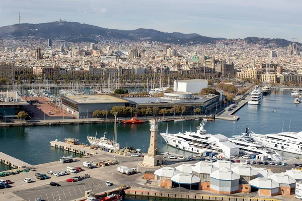 Prachtig Uitzicht Stad Barcelona Vanaf Top Van Een Toren Prachtig — Stockfoto