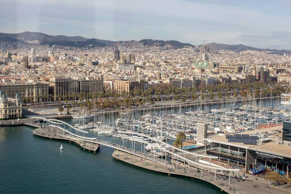 Prachtig Uitzicht Stad Barcelona Vanaf Top Van Een Toren Prachtig — Stockfoto