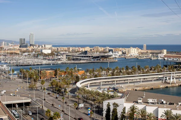 Prachtig Uitzicht Stad Barcelona Vanaf Top Van Een Toren Prachtig — Stockfoto
