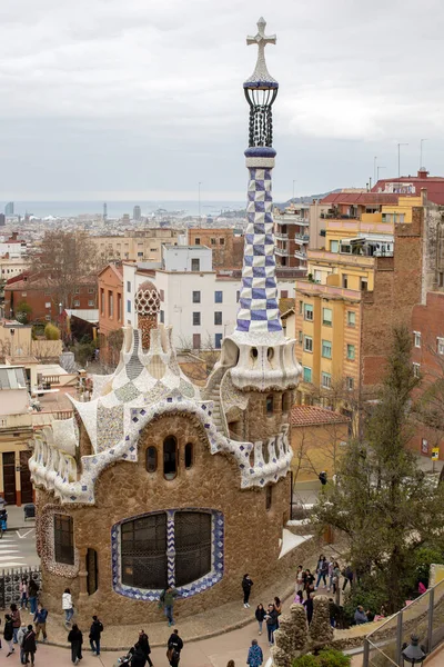 Park Guell Cloudy Day Barcelona Spain — Stock Photo, Image