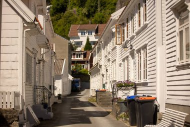 Small village Flekkefjord during summer vacation in Norway