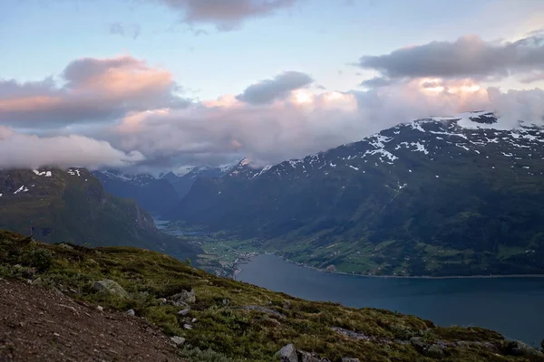 Mount Hoven Splendid View Nordfjord Loen Skylift — Foto de Stock