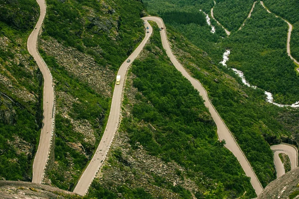 Famous Trollstigen Road Norway Cloudy Day —  Fotos de Stock