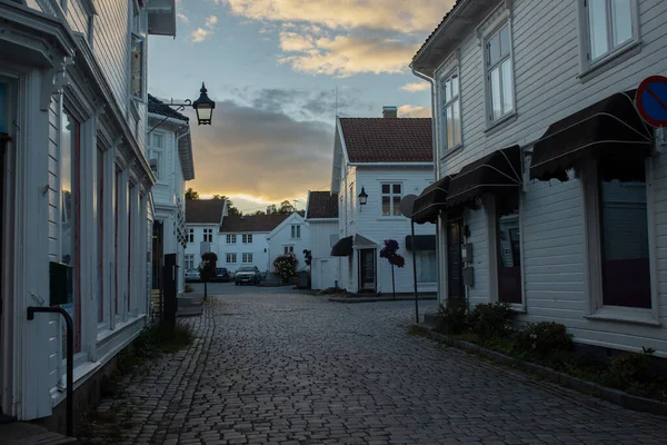 Mandal City Norway Sunset Beautiful Street — 스톡 사진