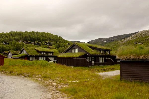Village Typical Houses Southwest Norway Shore Lysebotn Fjord Kjerag — Foto Stock