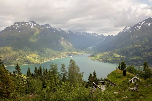 People Adult Kids Pet Dog Hiking Mount Hoven Enjoying Splendid — Foto de Stock