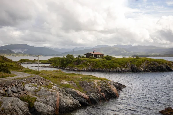 Erstaunliche Natur Norwegen Schöne Kleinstadt Molde Bei Sonnenuntergang — Stockfoto