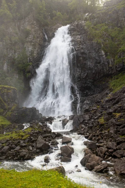 Amazing Waterfalls Odda Village Norway Latefossen Espelandsfossen Vidfossen Amazing Nature — Foto Stock