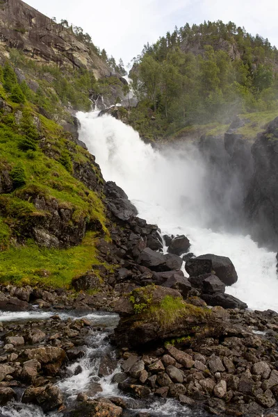 Amazing Waterfalls Odda Village Norway Latefossen Espelandsfossen Vidfossen Amazing Nature — ストック写真