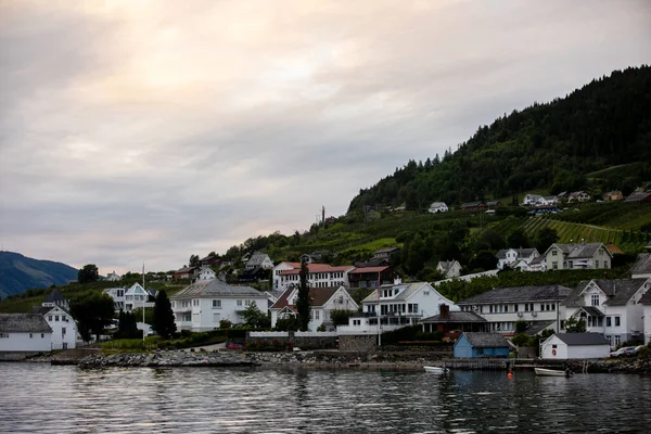 People Children Enjoying Amazing Views Norway Fjords Mountains Other Beautiful — Foto de Stock