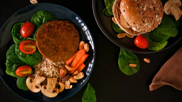 채식주의자 식사의 야채를 기본으로 와식용 — 스톡 사진