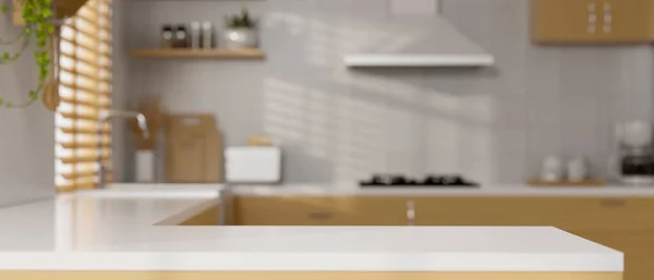 Moderno Mostrador Cocina Lujo Con Espacio Copia Para Visualización Del — Foto de Stock