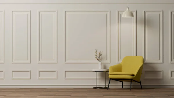 Luxury Classic Living Room Interior Design Modern Stylish Yellow Chairs — Fotografia de Stock