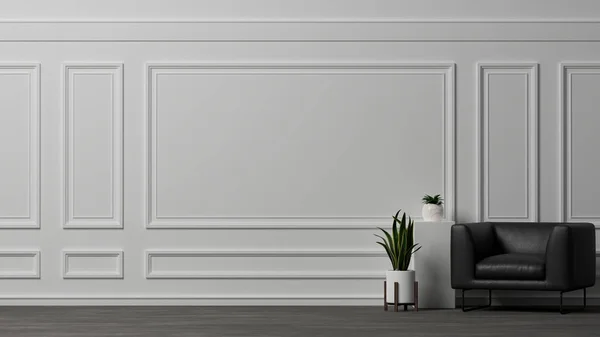 Modern Stylish Black White Living Room Interior Design Comfy Black — Stockfoto