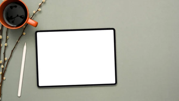 Schermo Mockup Touchpad Tablet Digitale Display Grafico Montaggio Con Penna — Foto Stock