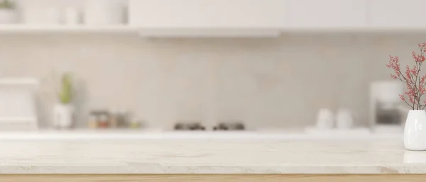 Minimale Schone Keuken Aanrecht Met Lege Ruimte Voor Product Display — Stockfoto