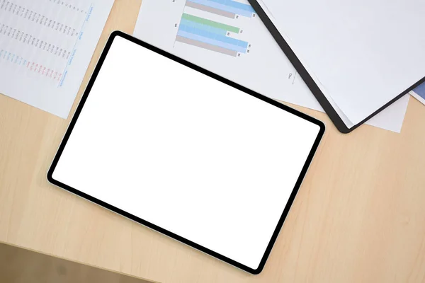 Top View Digitale Tablet Touchpad Wit Scherm Mockup Voor Weergave — Stockfoto