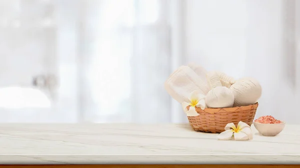 Luksusowe Hotelowe Spa Tło Leczenia Aromaterapia Kulki Masażu Spa Ręczniki — Zdjęcie stockowe