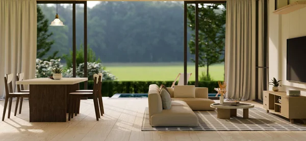Modern Comfortable Living Room Interior Comfy Minimal Sofa Coffee Table — Stock Photo, Image