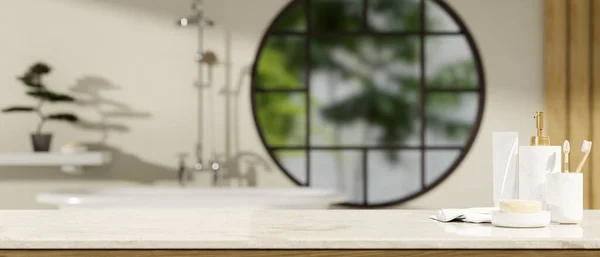 Luxury Elegance Marble Bathroom Tabletop Soap Shampoo Bottle Lotion Tube — 图库照片
