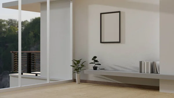 Moderna Casa Mínima Relaxante Área Design Interiores Com Espaço Relaxante — Fotografia de Stock