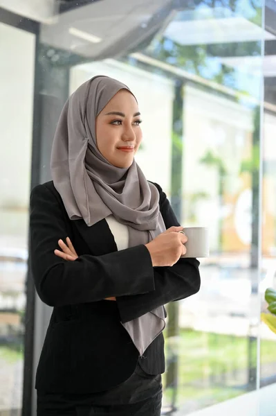Attractive Successful Asian Muslim Businesswoman Female Boss Formal Suit Hijab Stock Photo BongkarnGraphic 607110024
