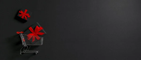 Рекламные Онлайн Распродажи Черная Пятница Графический Баннер Роскошной Черно Красной — стоковое фото