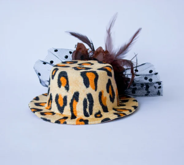 Hat with Panther Pattern Isolated on White Background — Stock Photo, Image