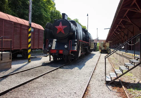 Black Retro Locomotive — Stock Photo, Image