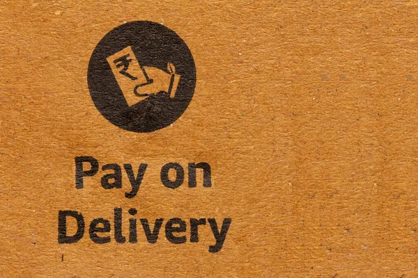 Packaging symbol to indicate pay on delivery of a product. Cash on delivery icon