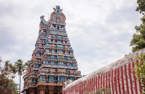 Torre Principal Del Templo Sri Thirumarainathar Thiruvathavur Madurai India Conjunto — Foto de Stock