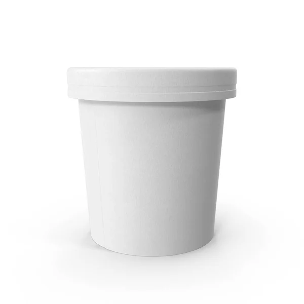 White Ice Cream Paper Tub Bucket Container Dessert Yogurt Ice — Zdjęcie stockowe