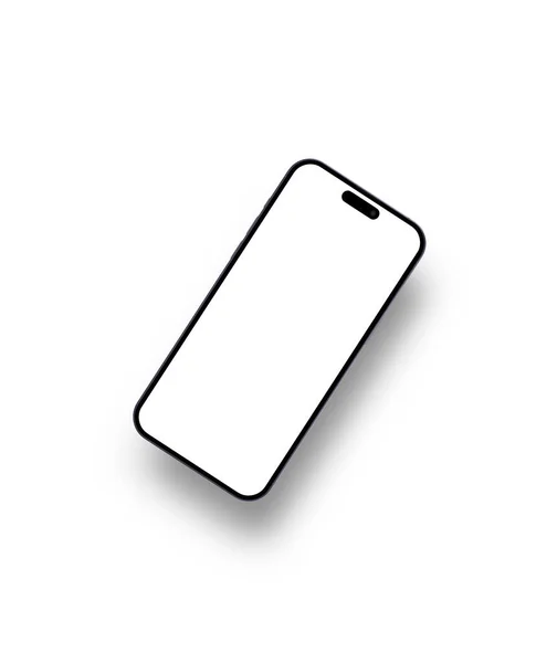 Telefon Komórkowy Okrągłymi Krawędziami Kolorze Czarnym Białym Ekranem Dla Aplikacji — Zdjęcie stockowe