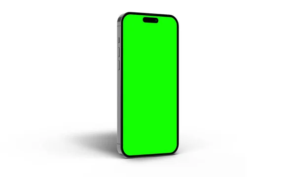 Мобильный Телефон Круглыми Краями Черный Цвет Iphone Зеленым Экраном Infographic — стоковое фото