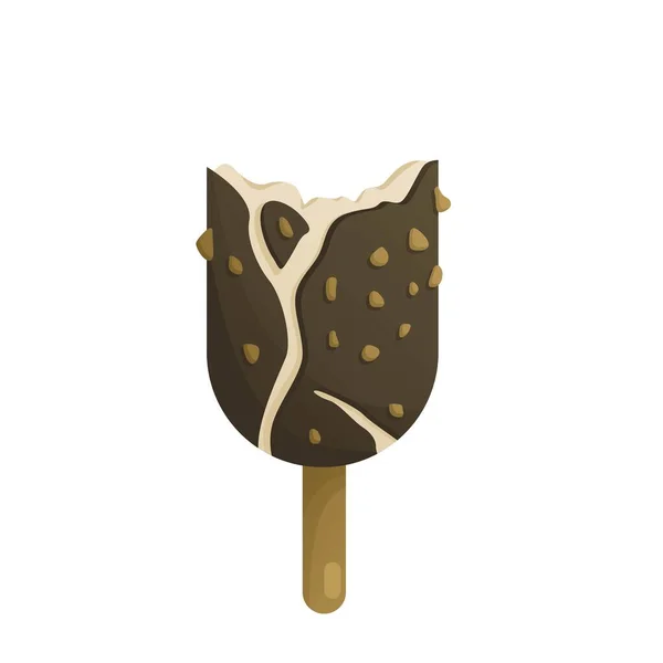 Векторна Ілюстрація Розтопленого Морозива Ізольований Лід Повністю Шоколадом Ідея Плаката — стоковий вектор