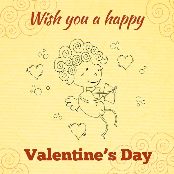 Je vous souhaite une bonne carte de voeux pour la Saint-Valentin — Image vectorielle
