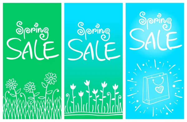 Spring sale banners 001 — Stock Vector