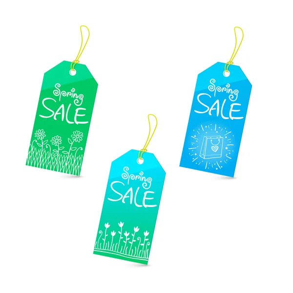 Spring sale tags set — Stock Vector