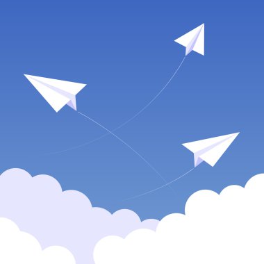 gökyüzü paperplanes arka planı 02