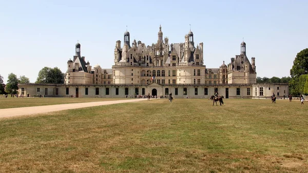 Chateau Chambord View South East Approach Main Gate Chambord Loir — стоковое фото