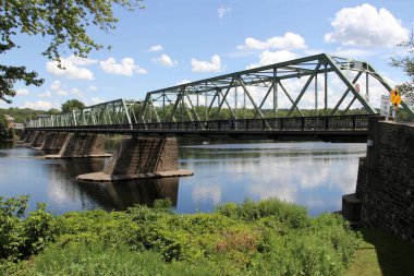 Uhlerstown-Frenchtown Bridge over the Delaware River, opened in 1931, Frenchtown, NJ, USA - August 1, 2020 clipart