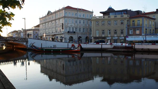 Abendblick Auf Den Kanal Zentrum Der Stadt Aveiro Portugal September — Stockfoto