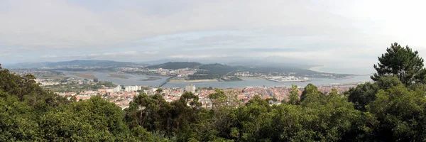 Panoramic View Landscape Estuary River Lima Hilltop Sanctuary Santa Luzia — Stock Photo, Image