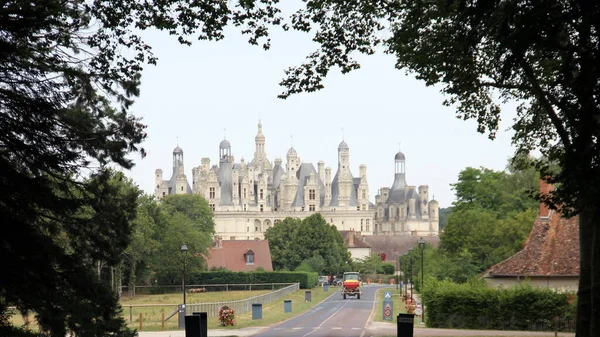 Chateau Chambord Vista Desde Carretera Acceso Loir Cher Francia Julio —  Fotos de Stock