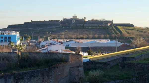 Skyline Utanför Staden Vid Solnedgången Från Stadsmuren Fort Santa Luzia — Stockfoto