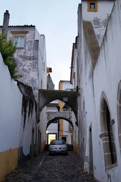 Eski Kasabada Evora Portekiz Aralık 2017 Duvarlı Şerit — Stok fotoğraf