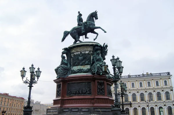 Estatua Ecuestre Nicolás Por Auguste Montferrand Presentada 1859 San Petersburgo —  Fotos de Stock