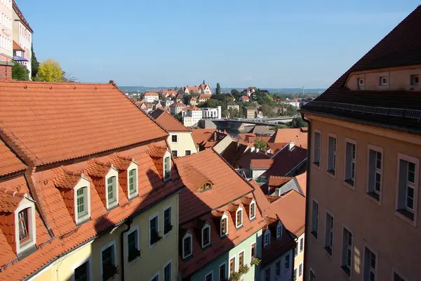 Blick Von Der Albrechtsburg Über Die Dächer Der Altstadt Auf — Stockfoto