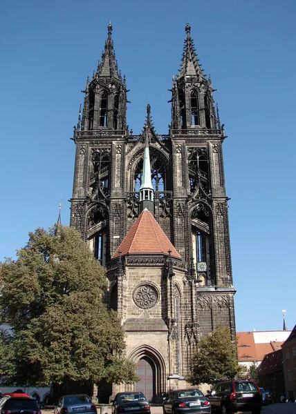 Gotischer Dom Westfassade Mit Fürstenkapelle Meißen Deutschland Oktober 2007 — Stockfoto